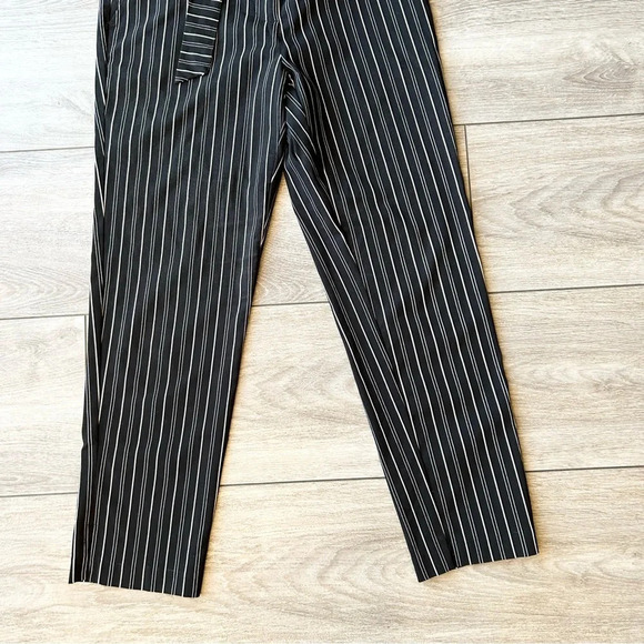 89th Madison Pinstriped  Stretch Paperbag Waist Pants - Picture 4 of 12
